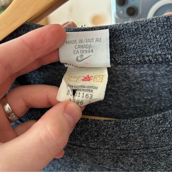 Vintage 80s Nike Air crewneck hoodie sweater sweatshirt Jordan grey tag infrared - Picture 5 of 16